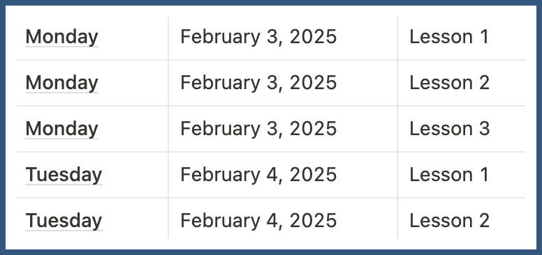 row options