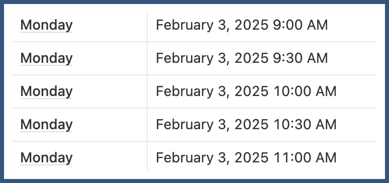 row options